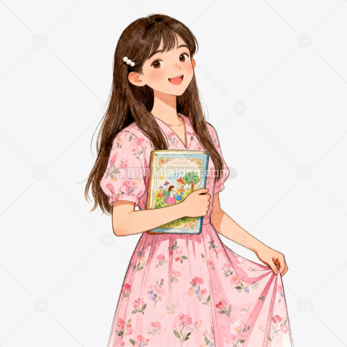 快图网原创手绘漂亮女孩