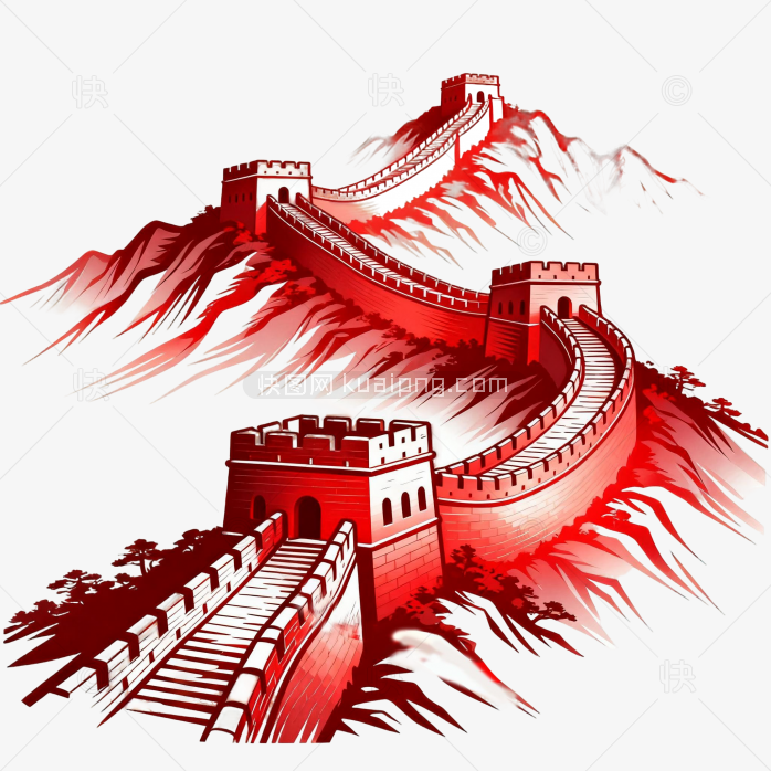 快图网原创手绘长城