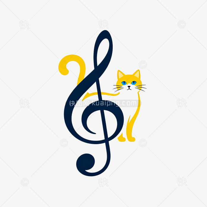 快图网原创音符猫咪logo