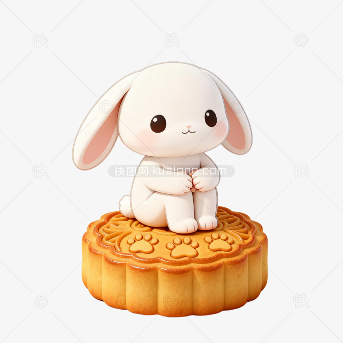 快图网原创中秋月饼兔子