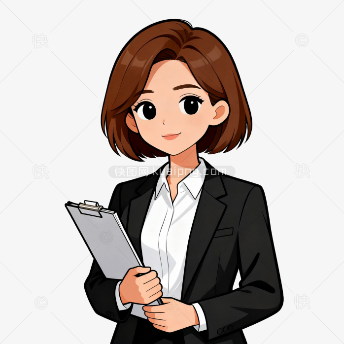 可爱卡通女职员