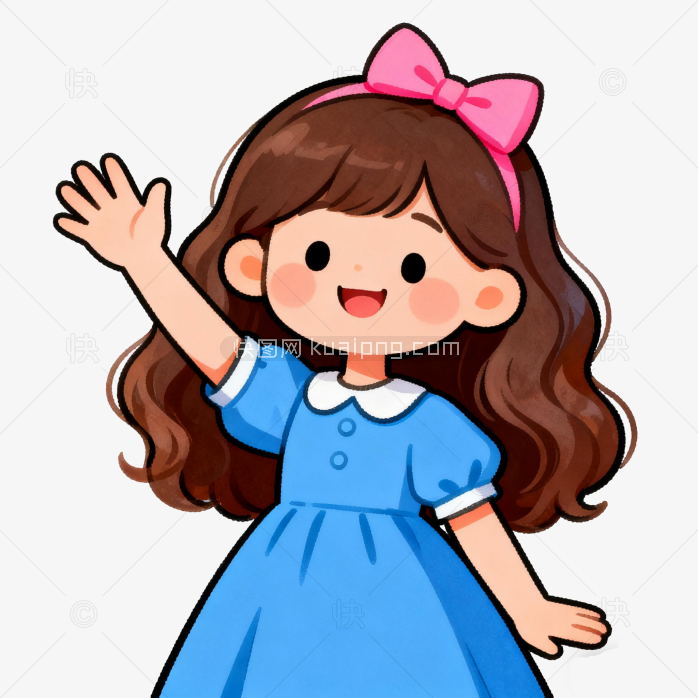 可爱卡通小女孩