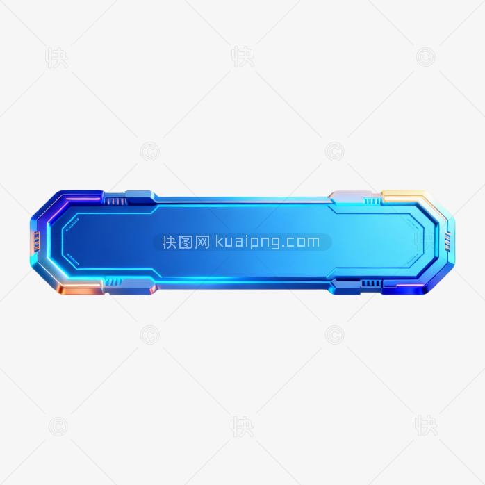 快图网原创蓝色科技按钮