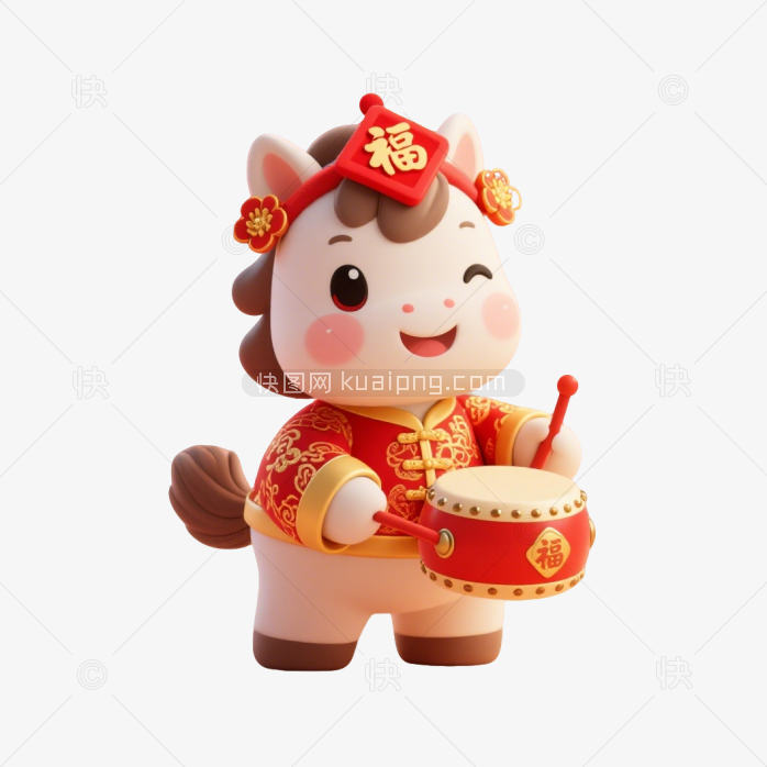 快图网原创马年3D公仔