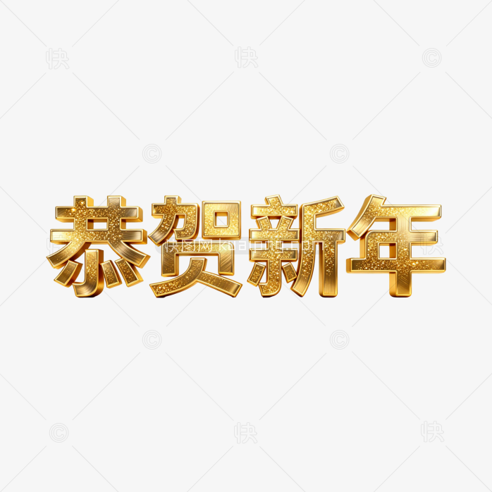 恭贺新年立体字