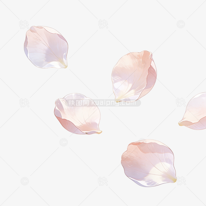 水彩手绘漂浮花瓣装饰背景