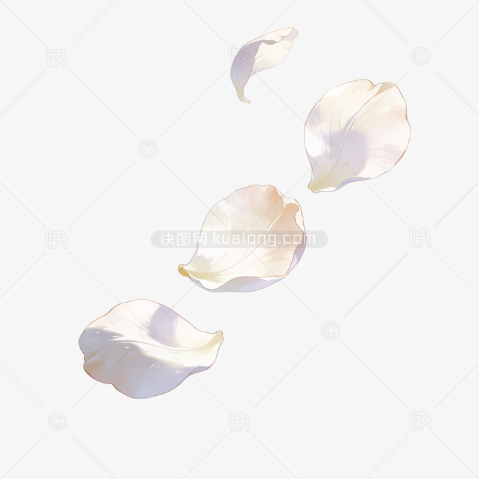 温柔手绘花朵漂浮花瓣背景