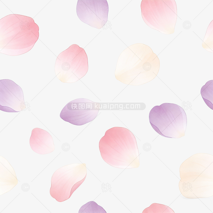 唯美手绘花瓣漂浮花卉背景