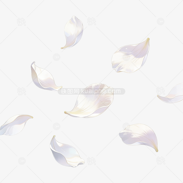 水彩手绘花朵漂浮花瓣素材