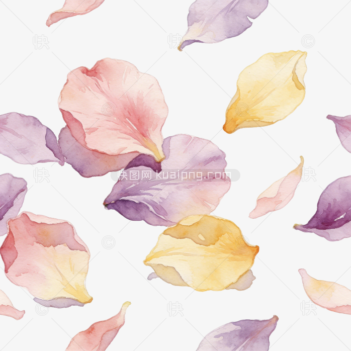 梦幻手绘花瓣漂浮春日背景