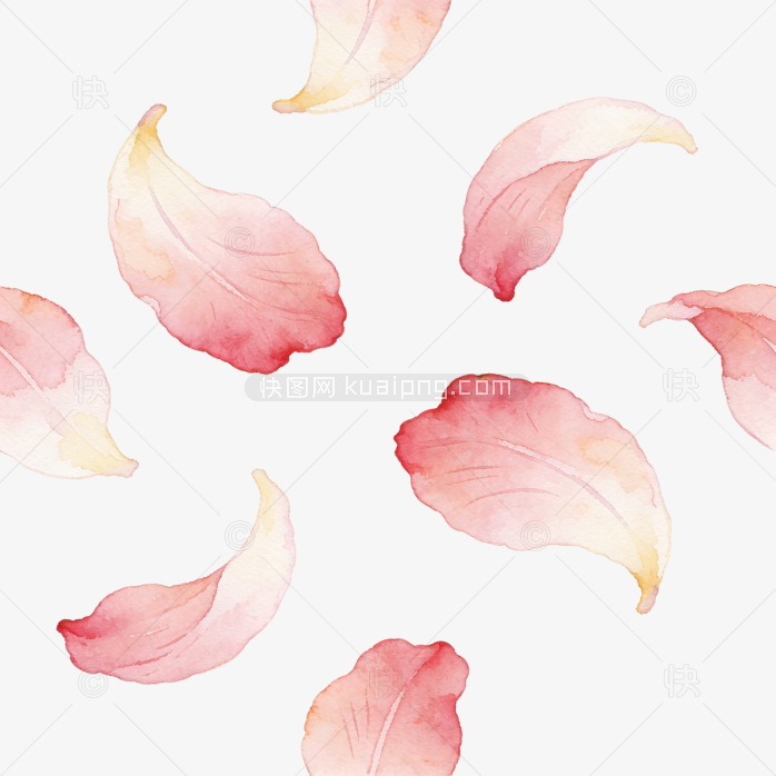温柔手绘花瓣漂浮花卉背景