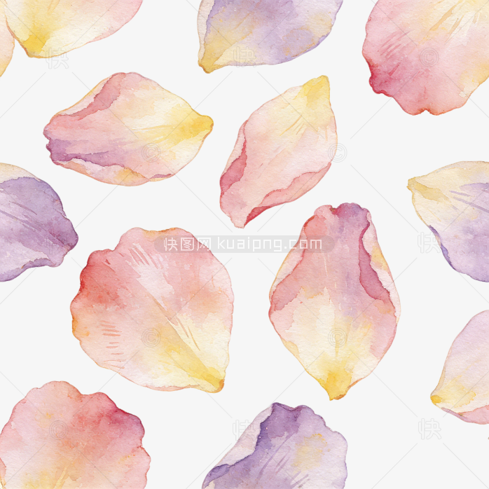 梦幻手绘花朵漂浮花瓣装饰