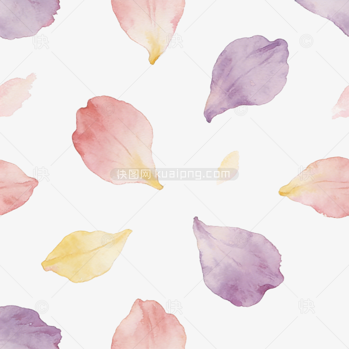 清新手绘花瓣漂浮花卉底纹