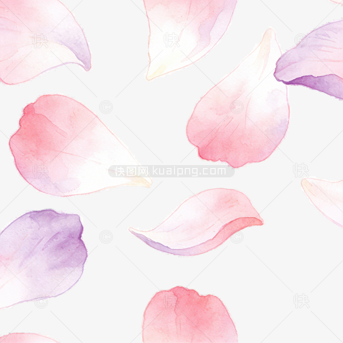 手绘花卉漂浮花瓣装饰背景