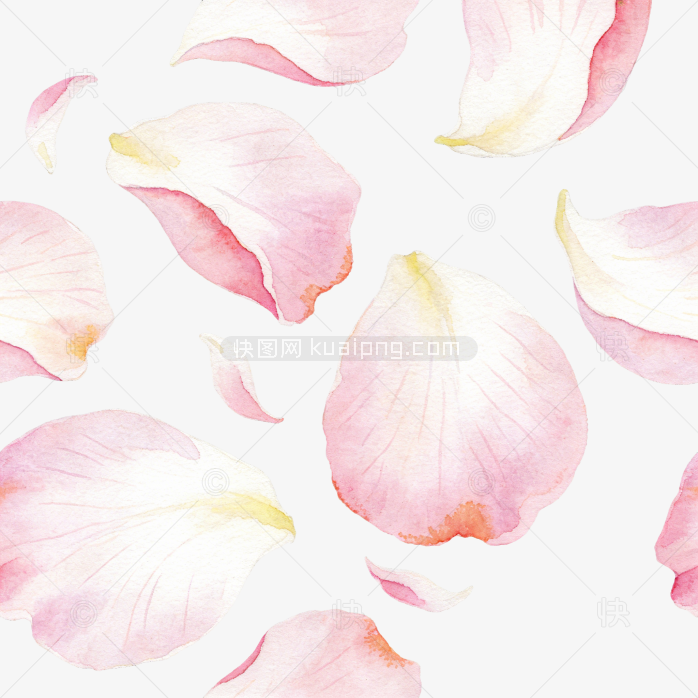 渐变手绘花瓣漂浮花卉背景