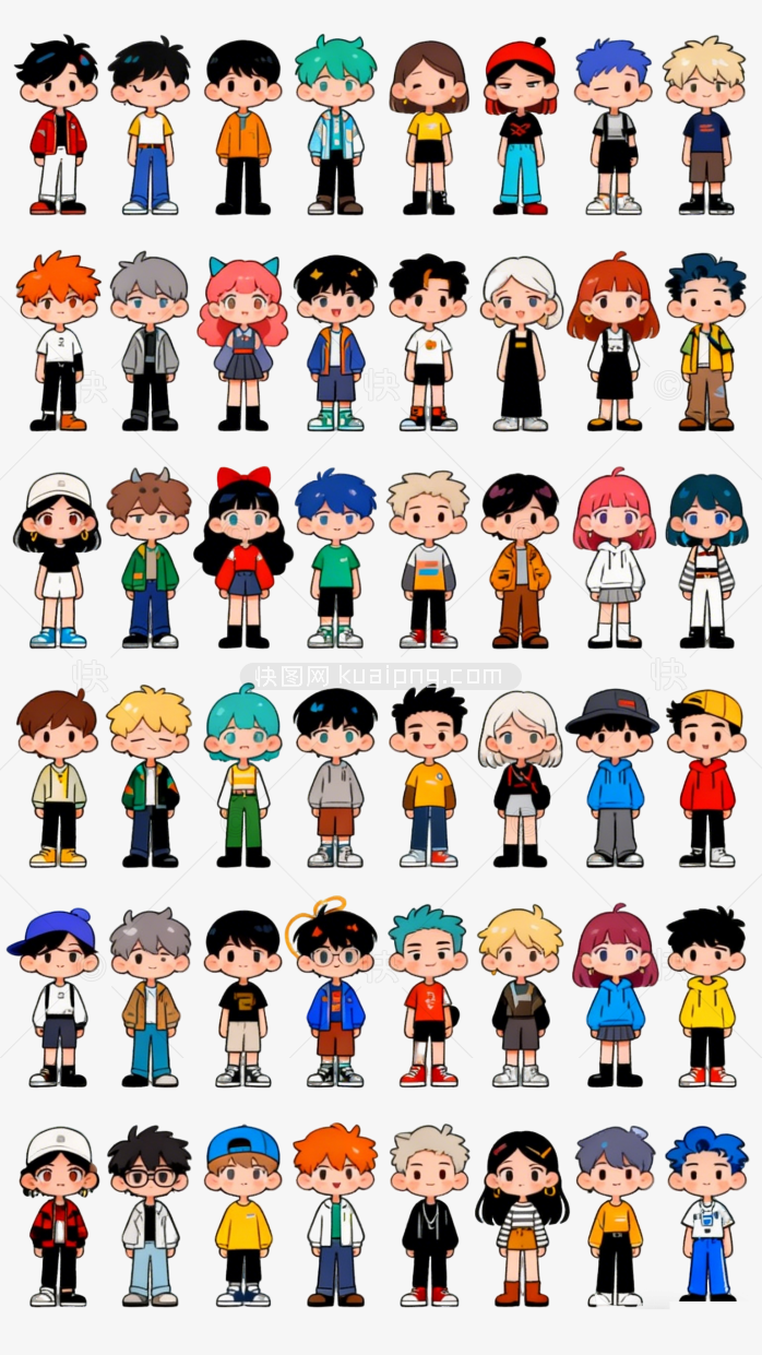 日系卡通潮流人物插画