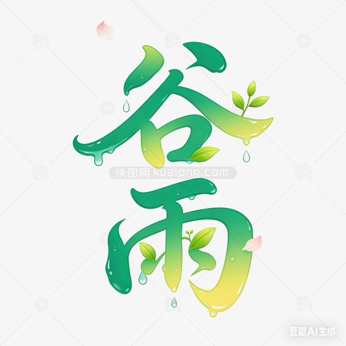 谷雨水墨书法壁纸