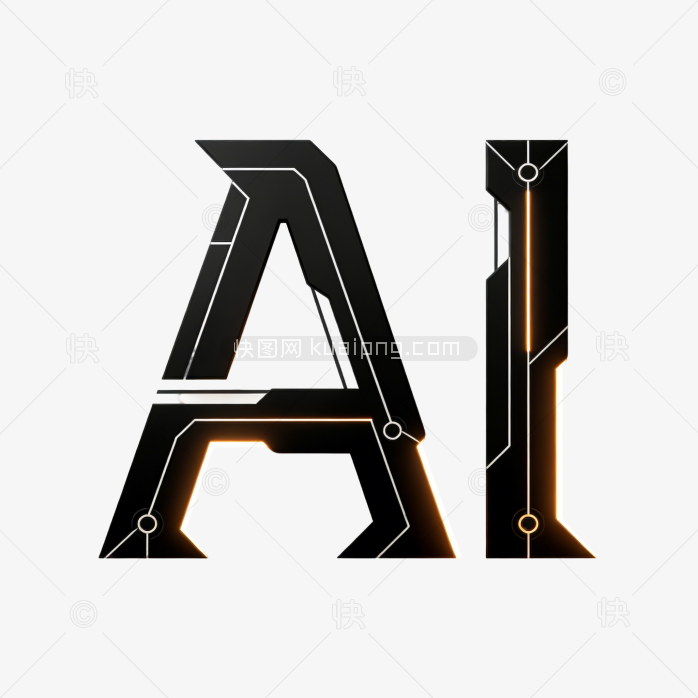 人工智能立体AI艺术字体