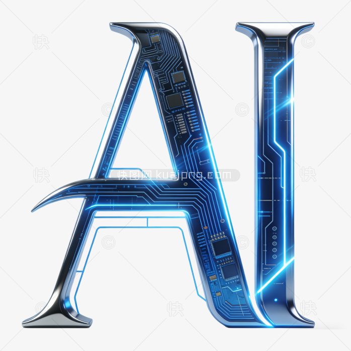立体科技感人工智能AI艺术字体