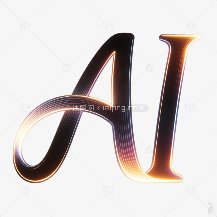 立体人工智能科技感AI艺术字体