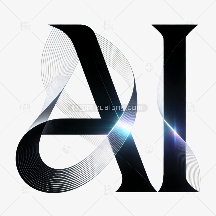 立体科技感人工智能AI艺术字体