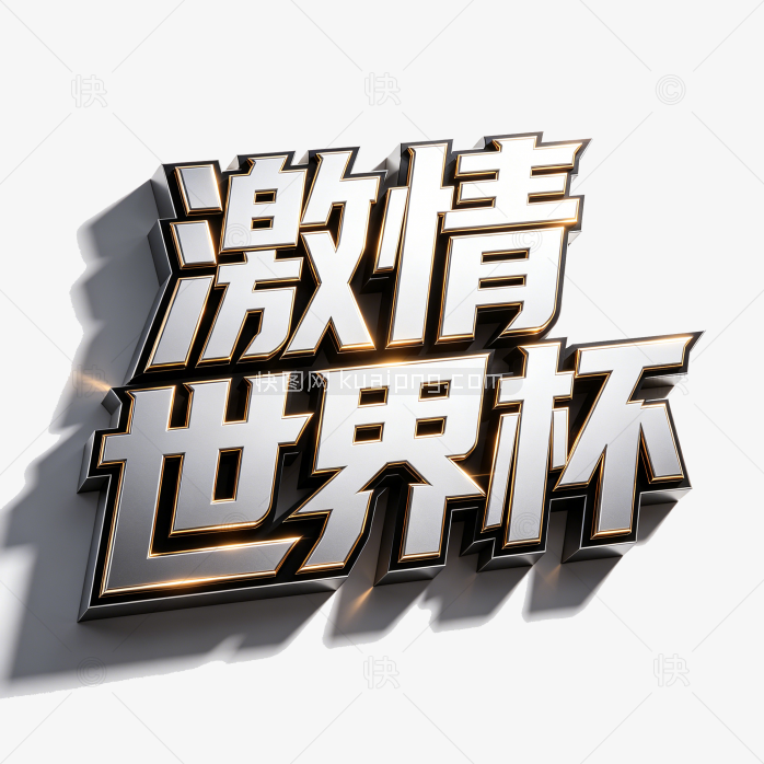 立体激情世界杯创意字体