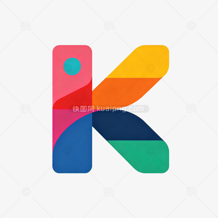 快图网原创彩色字母K开头的logo