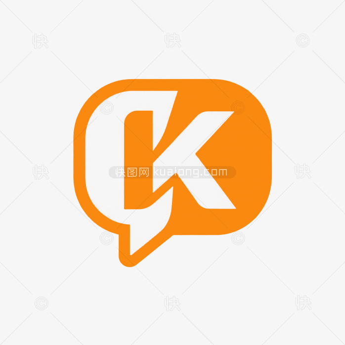 快图网原创字母K对话框结合的logo