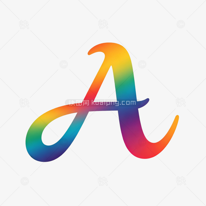 快图网原创彩色手写字母A标志