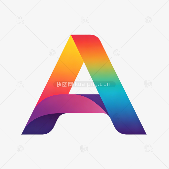 快图网原创彩色立体字母A开头的logo