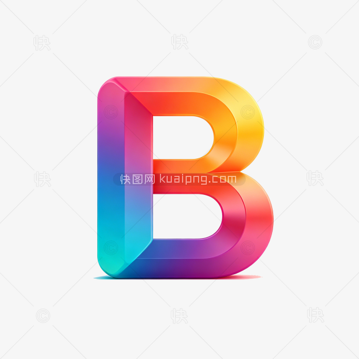 快图网原创立体字母B标志素材