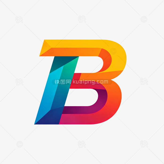快图网原创立体字母B标志素材