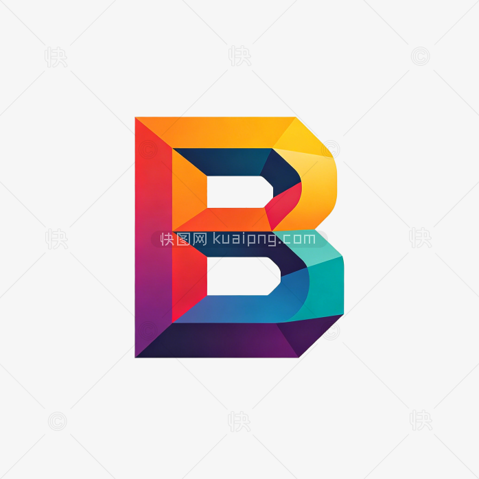 快图网原创立体字母B标志素材