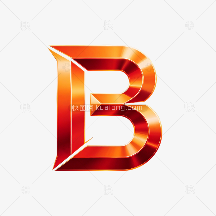 快图网原创立体字母B标志素材