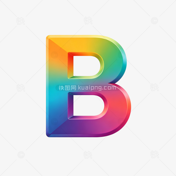 快图网原创立体字母B标志素材