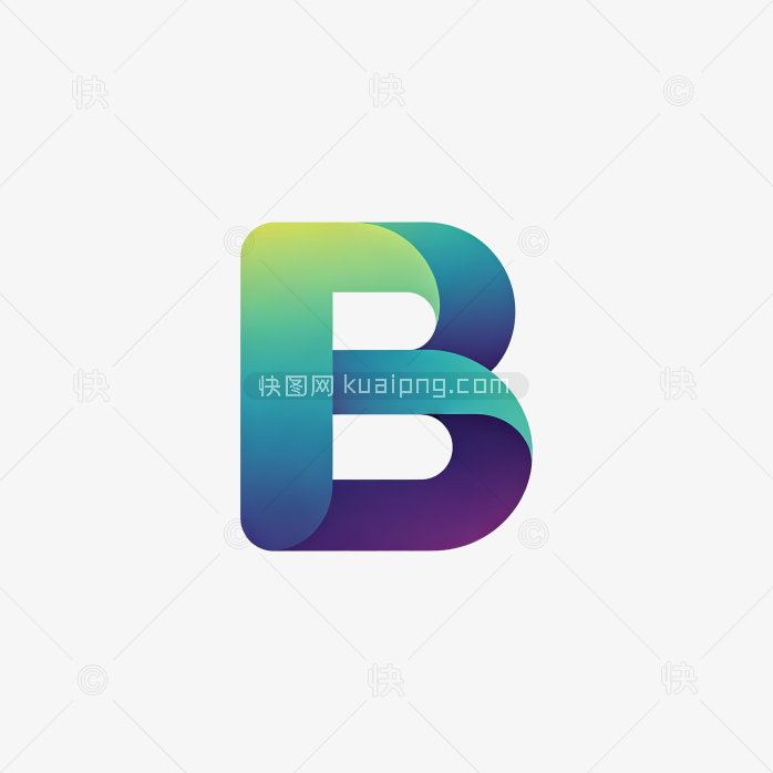 快图网原创渐变彩色字母B图标
