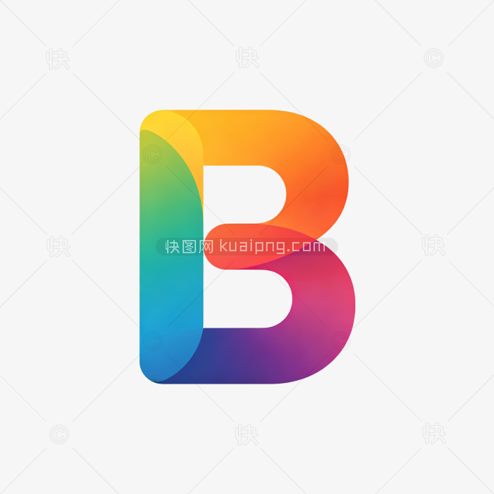 快图网原创渐变彩色字母B图标