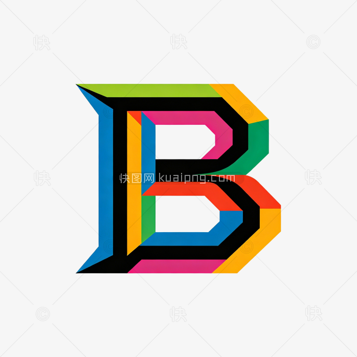 快图网原创立体字母B标志素材