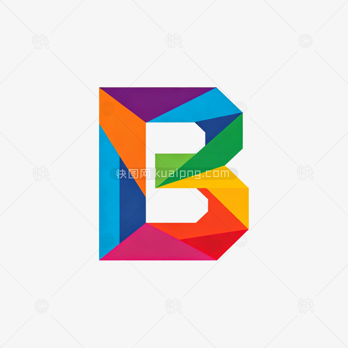 原创彩色logo素材字母B图标
