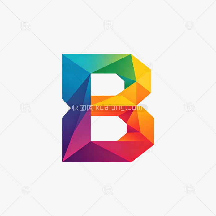 原创彩色logo素材字母B图标