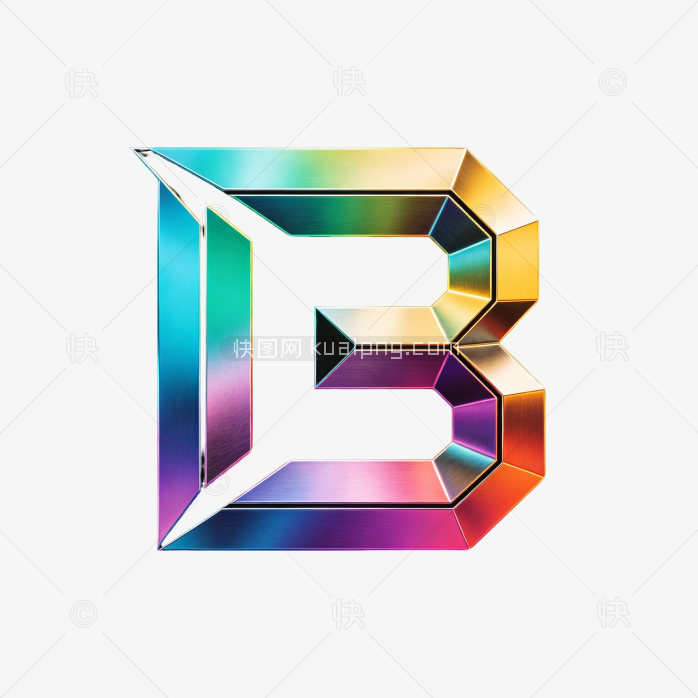 快图网原创立体字母B标志素材