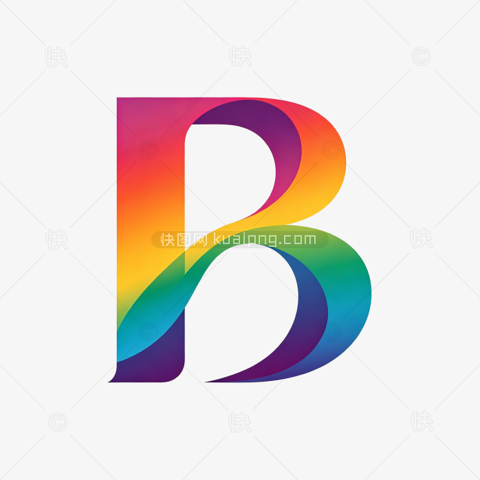 原创彩色logo素材字母B图标