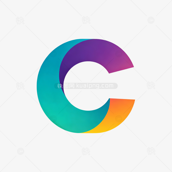 快图网原创彩色立体字母C