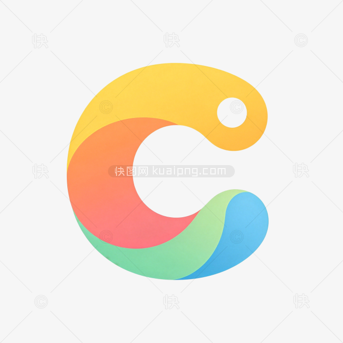 快图网原创彩色立体字母C