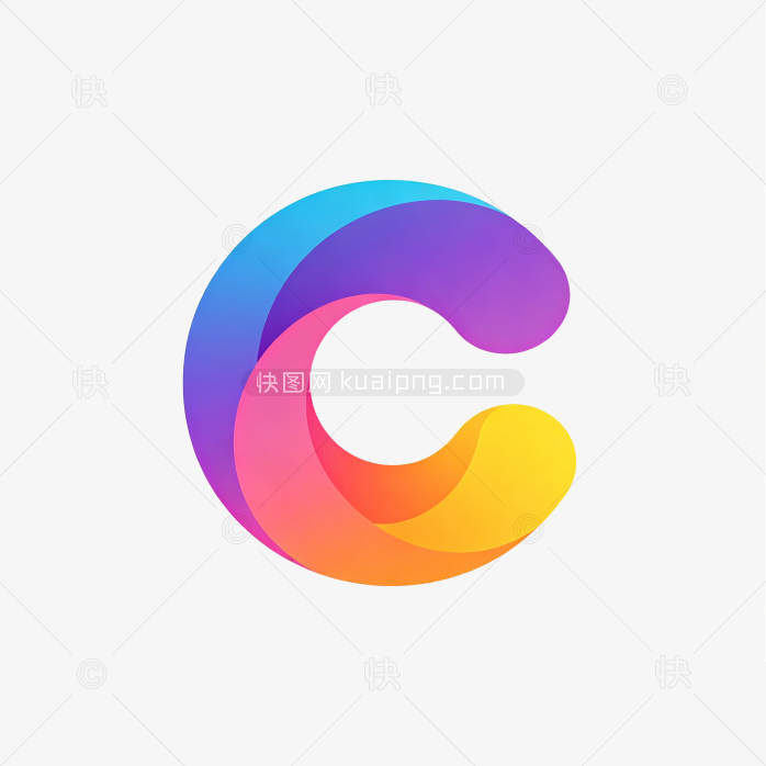 快图网原创彩色立体字母C