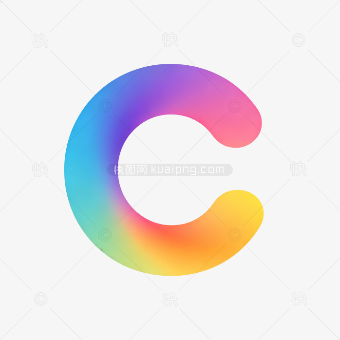 快图网原创彩色渐变字母C
