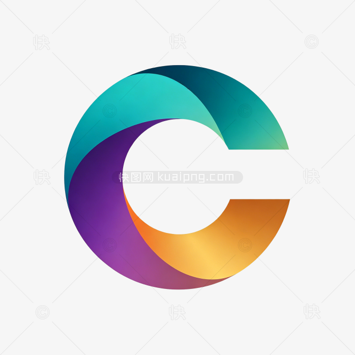 快图网原创彩色立体字母C