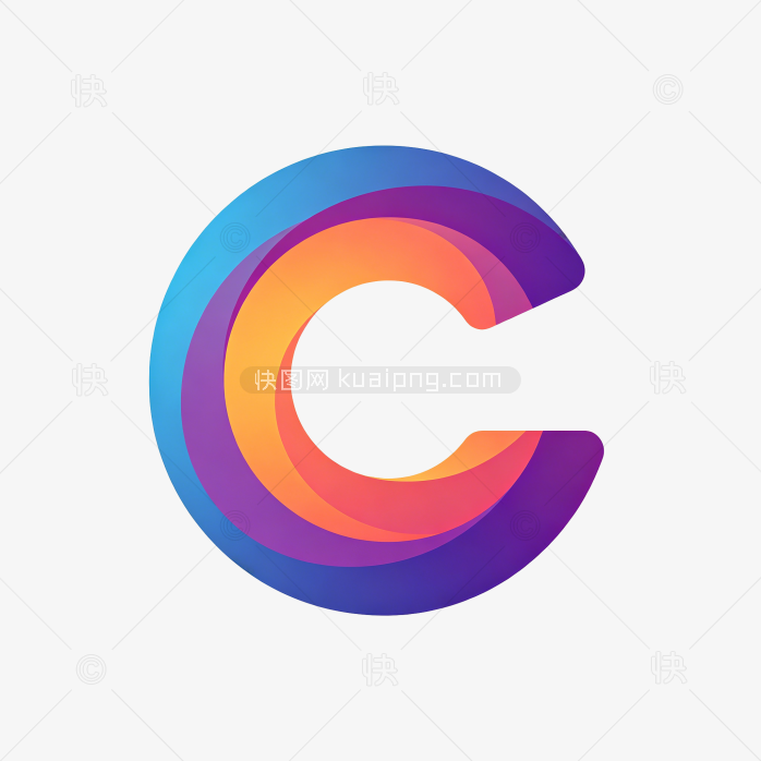 快图网原创彩色立体字母C