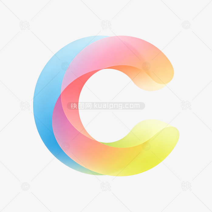 快图网原创彩色立体字母C