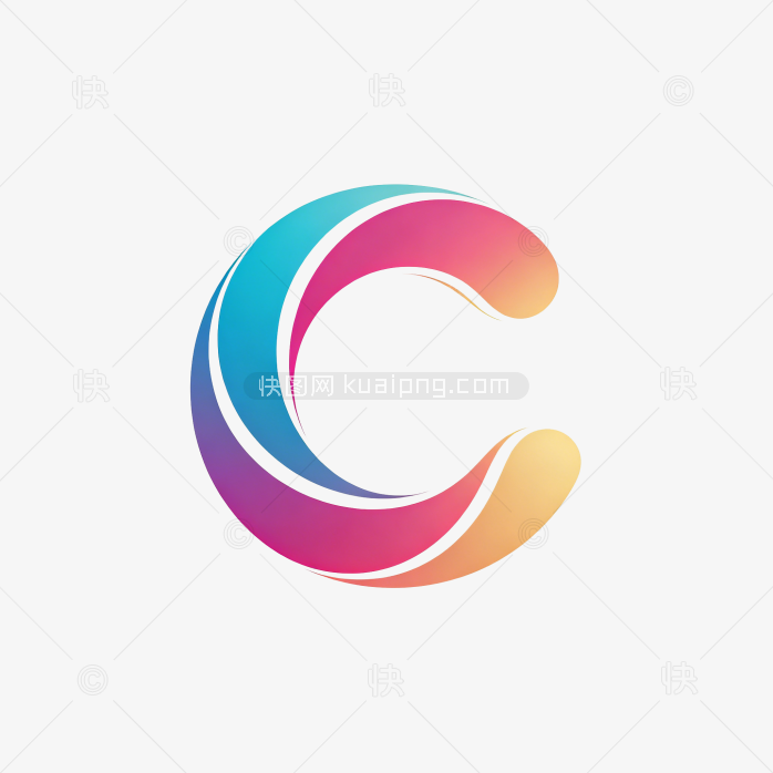 快图网原创彩色立体字母C